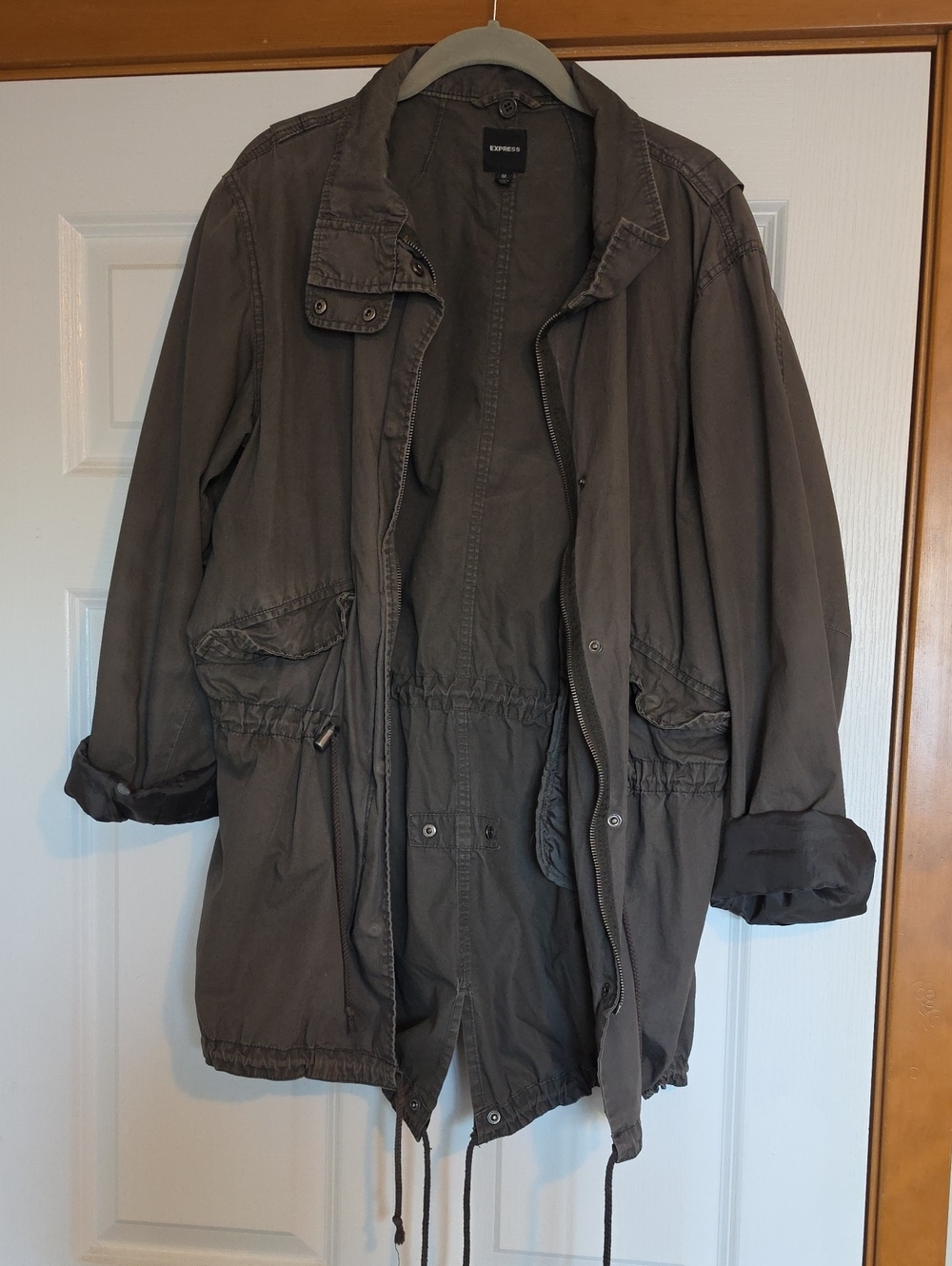 Express Olive Green Utility Jacket